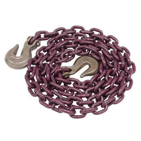 US CARGO CONTROL Tie Down Chain Assembly 1/2" x 10' w/ Clevis Grab Hooks - Grade 100 TC1210100